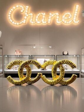 Chanel vintage  CC 24k gold plated clip on earrings